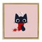 Stupell Industries Little Kitten in Scarf Floating Frame Design by Sarah Hickman